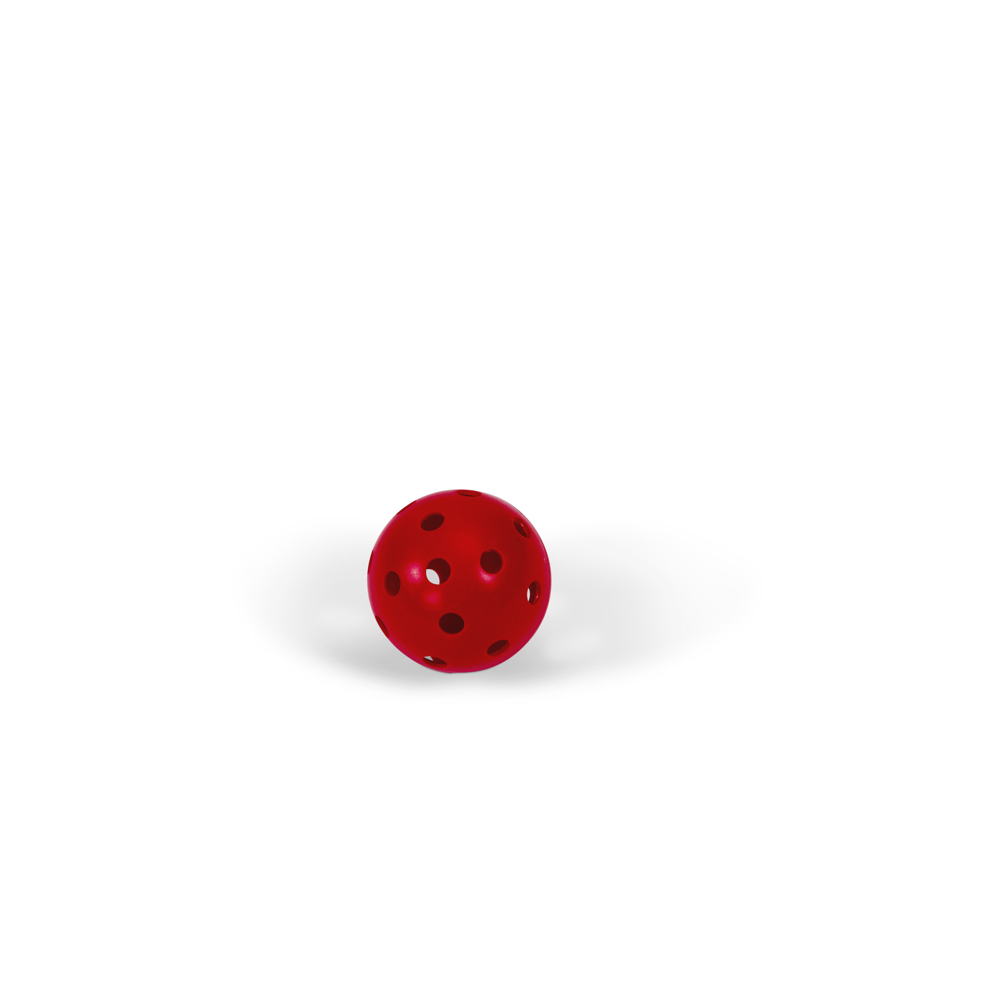 Floorball perforated ball, soft red, ø 7 cm