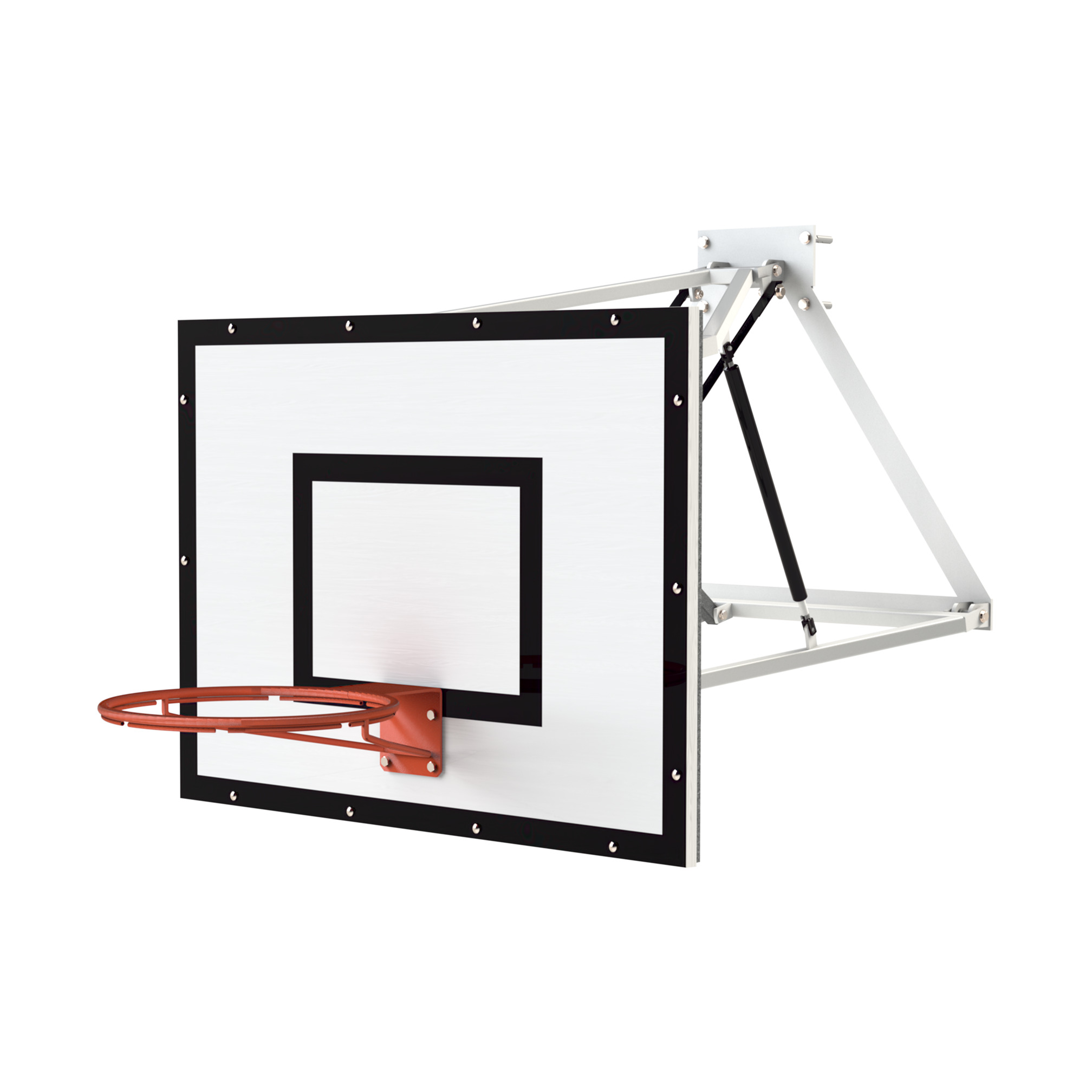 Wall-mounted basketball backboard with gas spring 120x90